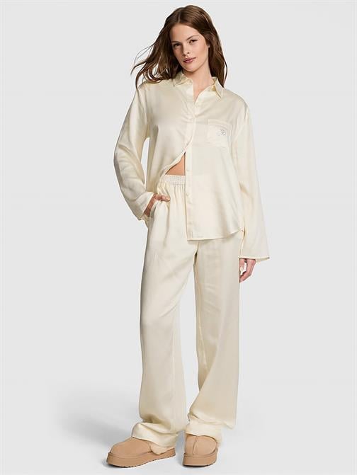 İpeksi Işıltılı Uzun Pijama Takımı