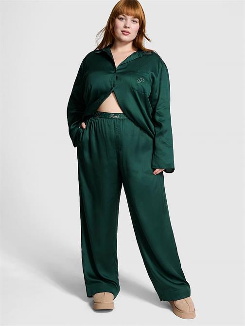 İpeksi Işıltılı Uzun Pijama Takımı