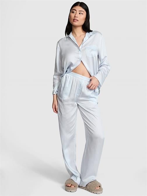 İpeksi Işıltılı Uzun Pijama Takımı