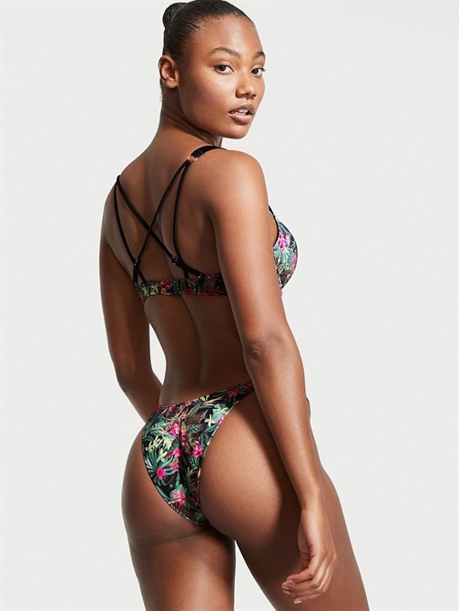 Işıltılı Askılı 2 Beden Büyük Gösteren Push-Up Bikini Üstü