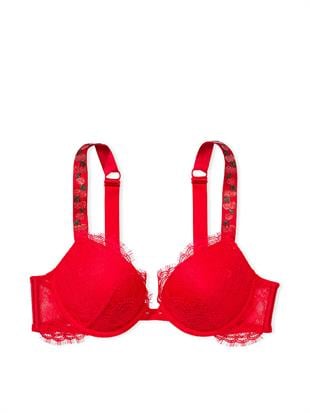 Işıltılı Askılı Dantel Push-Up Sütyen