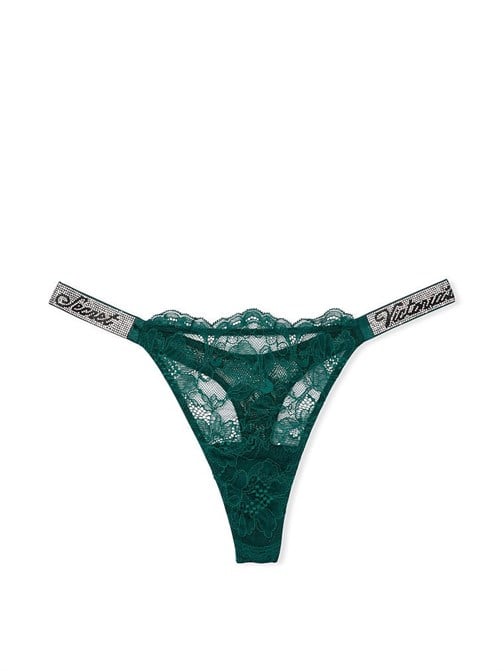 Işıltılı Askılı Dantel Tanga Külot