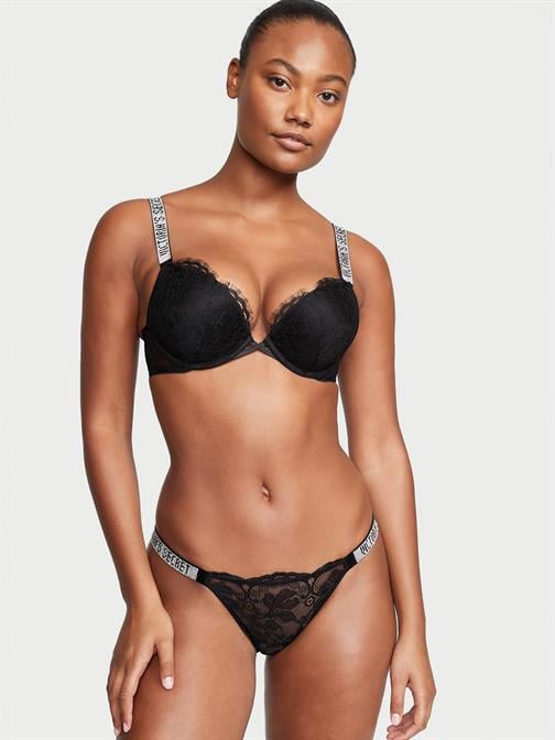 Işıltılı Askılı Dantelli Bikini Külot