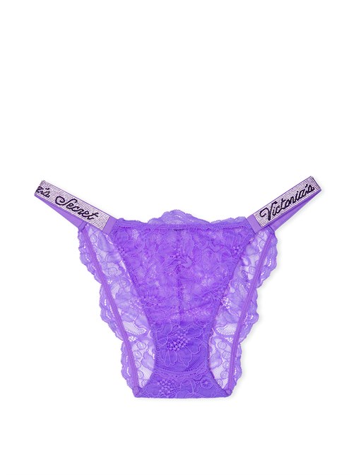 Işıltılı Askılı Dantelli Cheeky Külot