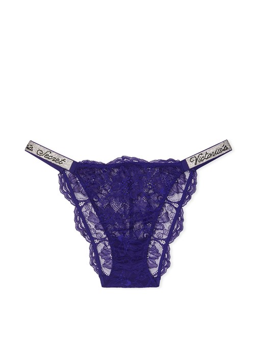 Işıltılı Askılı Dantelli Cheeky Külot