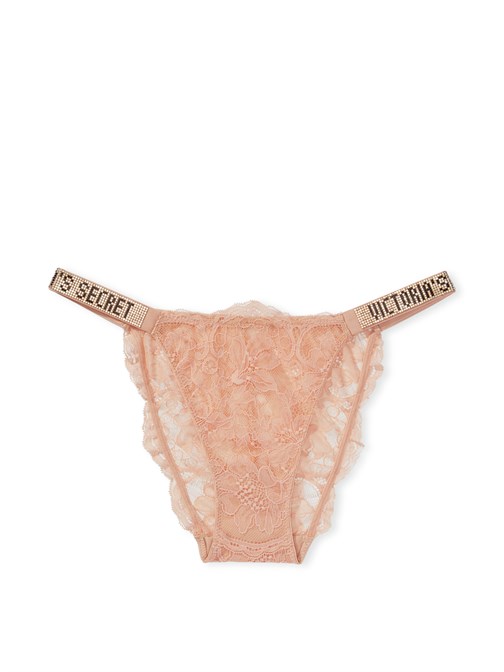 Işıltılı Askılı Dantelli Cheeky Külot