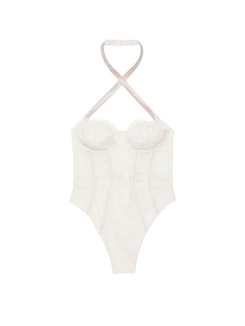 Işıltılı Askılı Dantelli Teddy