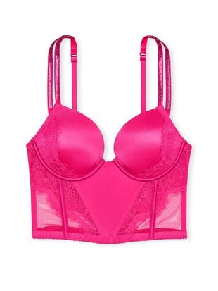 Işıltılı Çift Askılı Dantelli Push-Up Korse Büstiyer