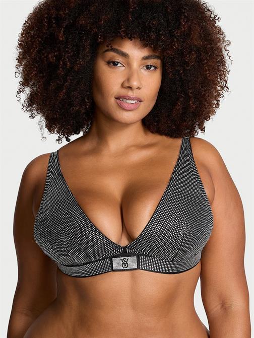 Işıltılı Pamuklu Balensiz Derin Dekolteli Bralet
