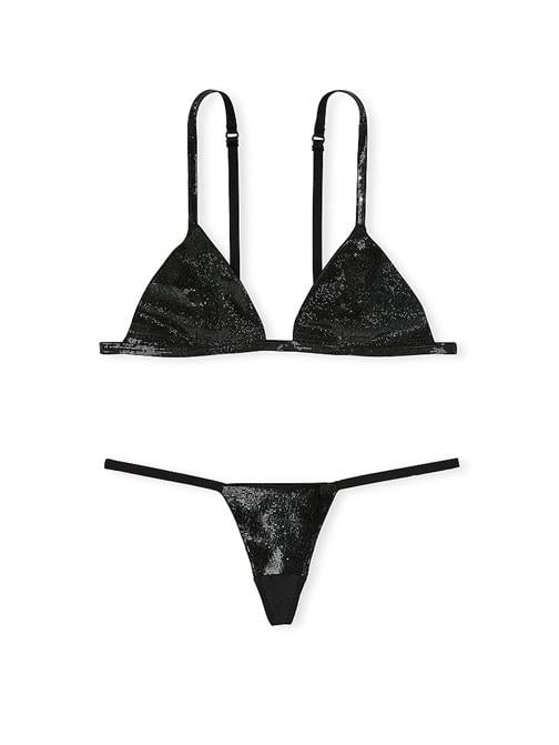 Işıltılı Üçgen Bralet Ve V-String Külot Takımı