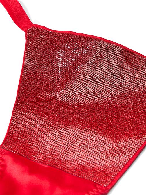 Işıltılı Üçgen Bralet Ve V-String Külot Takımı