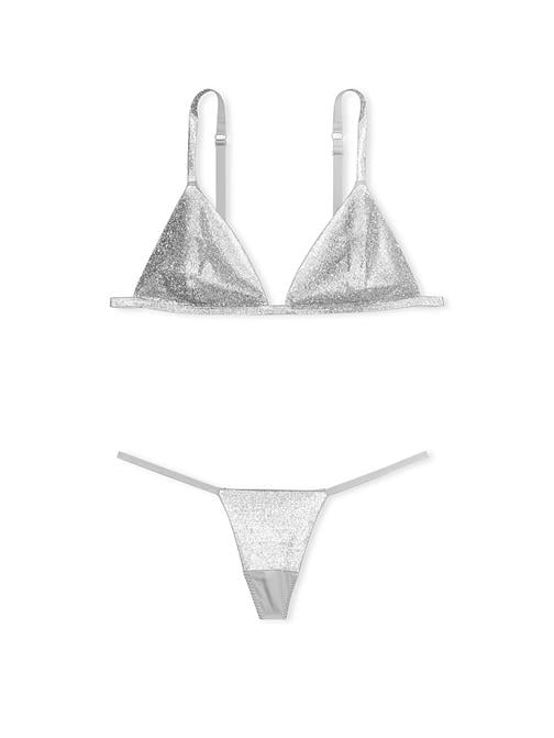 Işıltılı Üçgen Bralet Ve V-String Külot Takımı