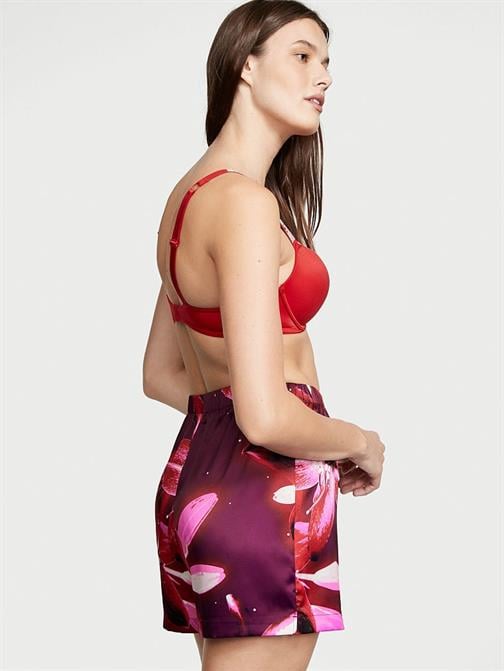 Işıltılı Yama Detaylı Saten Boxer Şort