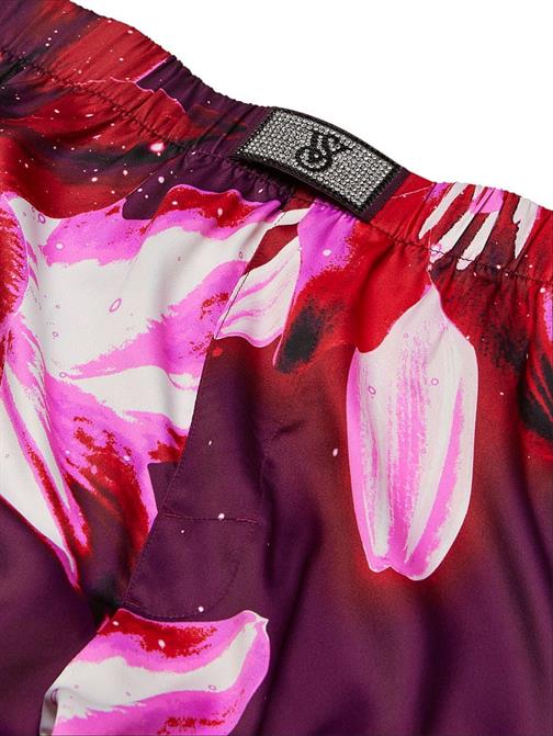 Işıltılı Yama Detaylı Saten Boxer Şort