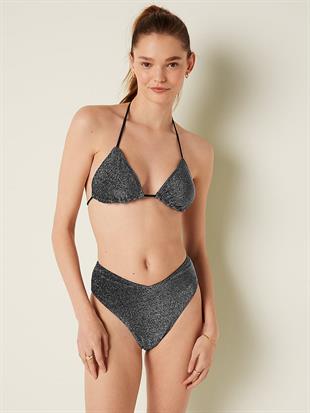 Işıltılı Yüksek Bel Cheeky Bikini Altı