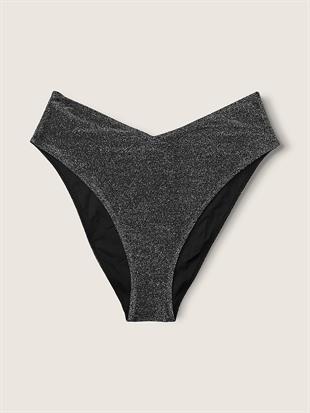 Işıltılı Yüksek Bel Cheeky Bikini Altı