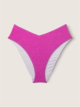 Işıltılı Yüksek Bel Cheeky Bikini Altı