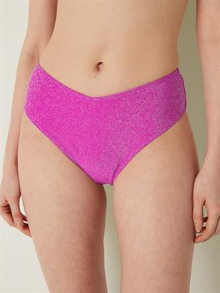 Işıltılı Yüksek Bel Cheeky Bikini Altı