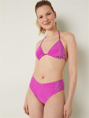 Işıltılı Yüksek Bel Cheeky Bikini Altı