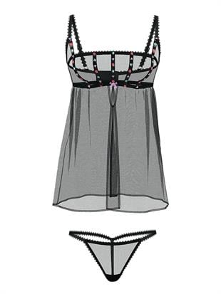 İşlemeli Babydoll Takımı
