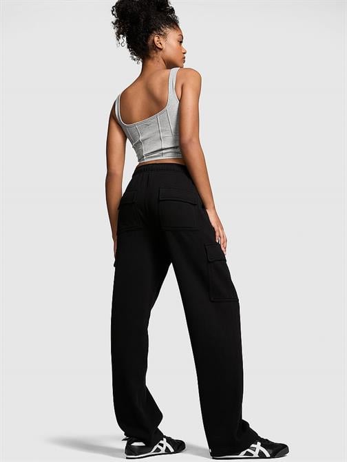 Ivy Fleece Düz Paça Kargo Eşofman Altı
