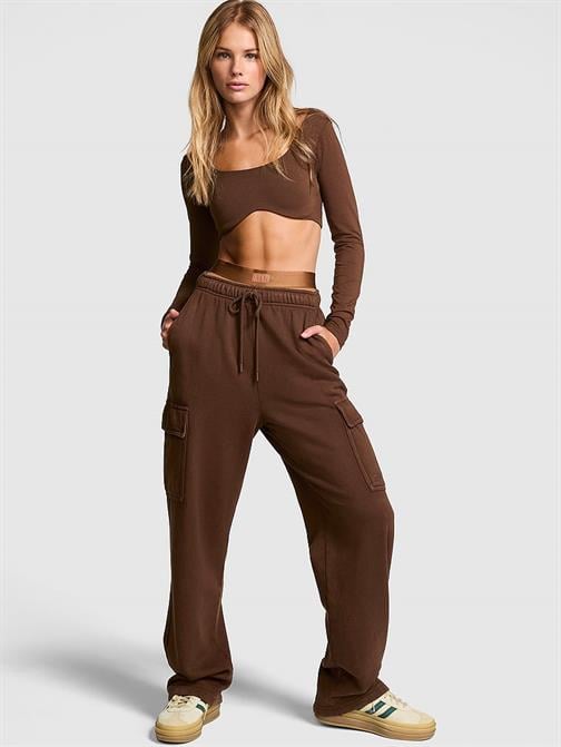 Ivy Fleece Düz Paça Kargo Eşofman Altı
