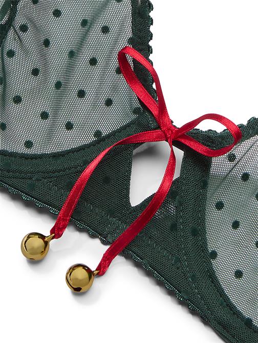 Jingle Bells Tül Desteksiz Demi Sütyen