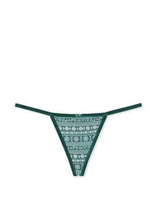 Kadife Kenarlı Pamuklu V-String Külot