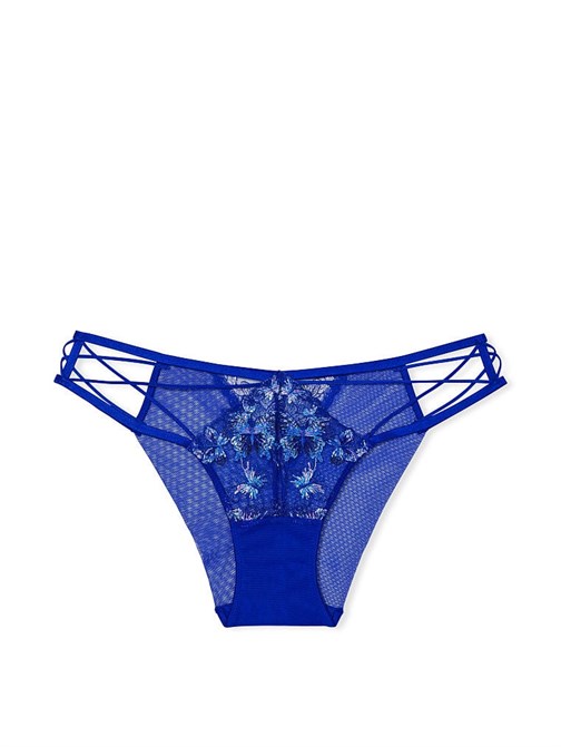 Kelebek İşlemeli Askılı Bikini Külot
