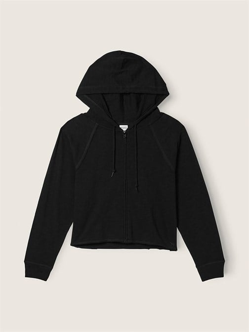 KIRÇILLI FERMUARLI KAPÜŞONLU SWEATSHIRT