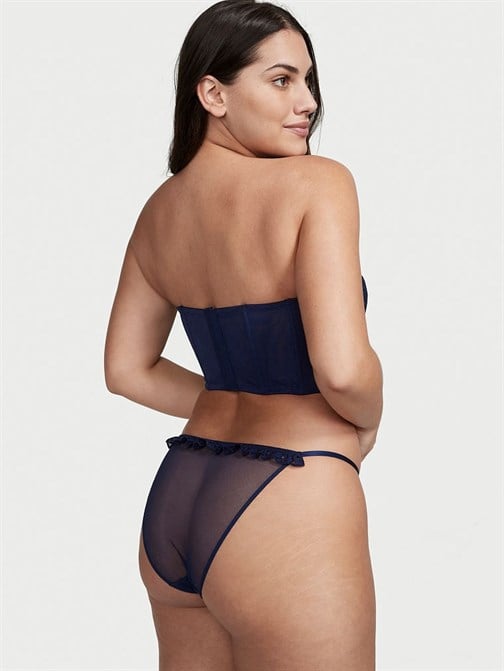 Kuşgözü Detaylı Askılı Bikini Külot