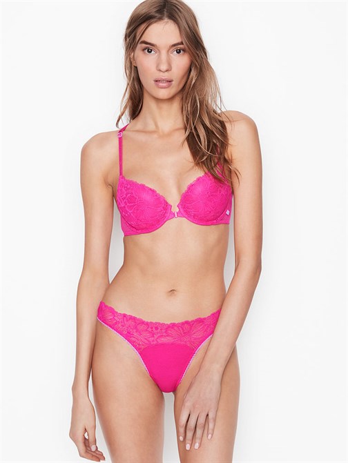 Lace Trim Thong Panty