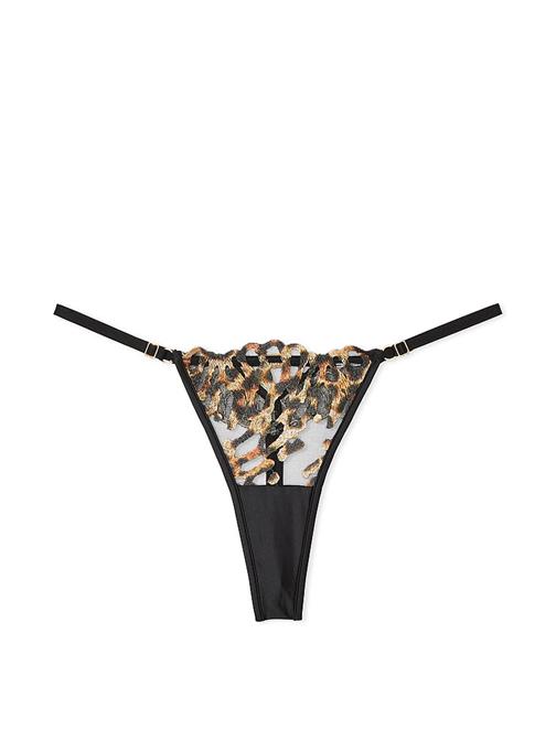 Leopar İşlemeli Ayarlanabilir Tanga