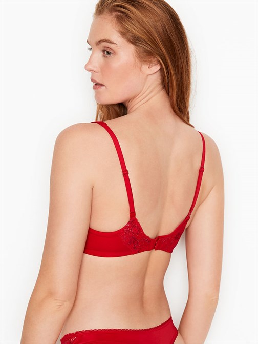 Lightly Lined Lace Detail Shimmer Demi Bra
