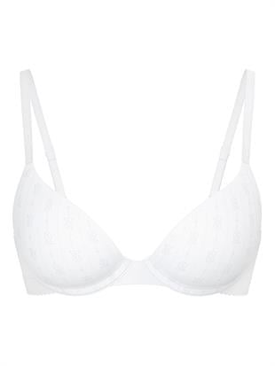 Logo Detaylı Pointelle Toparlayıcı Push-Up Sütyen