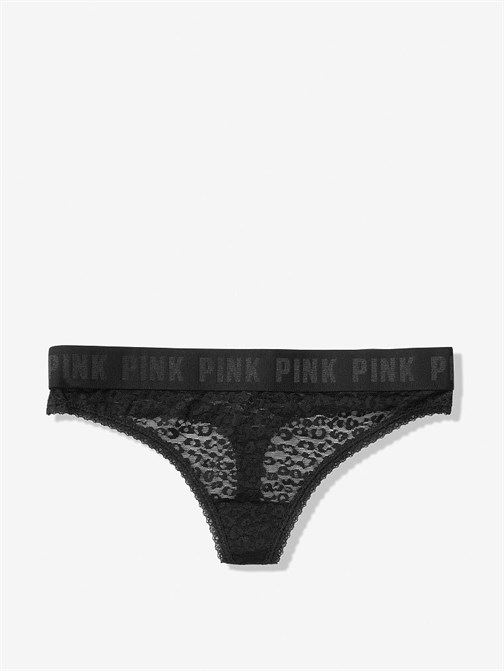 Logo Lace Thong