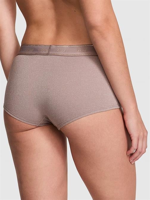 Logolu Pamuklu Işıltılı Boyshort Külot
