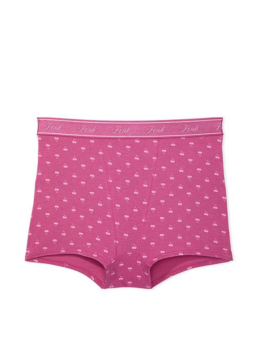 Logolu Pamuklu Yüksek Bel Boyshort Külot