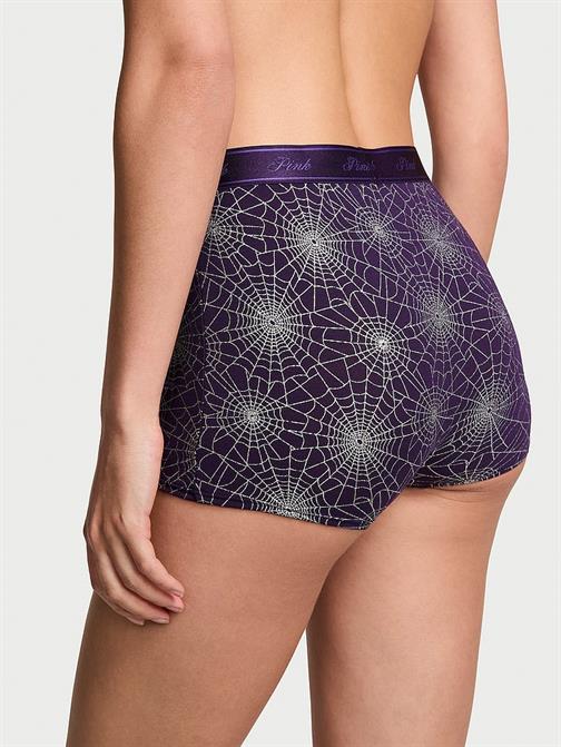 Logolu Pamuklu Yüksek Bel Boyshort Külot