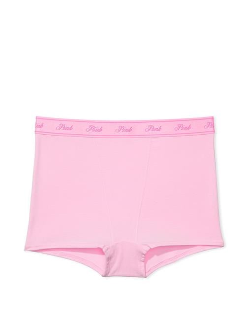 Logolu Pamuklu Yüksek Bel Boyshort Külot
