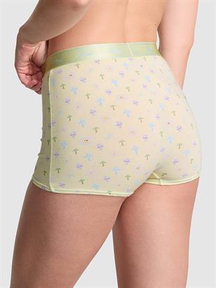Logolu Pamuklu Yüksek Bel Boyshort Külot