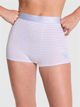 Logolu Pamuklu Yüksek Bel Boyshort Külot