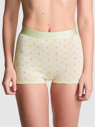Logolu Pamuklu Yüksek Bel Boyshort Külot