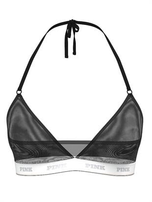 Logolu Tül Halter Üçgen Bralet