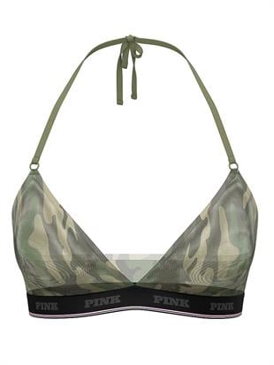 Logolu Tül Halter Üçgen Bralet