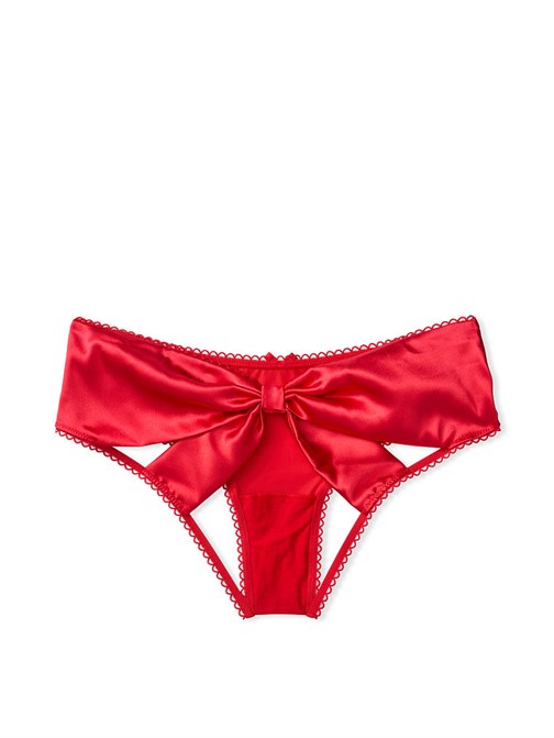 Micro & Satin Bow Ouvert Cheeky Panty