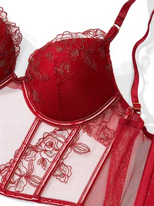 Midnight Affair İşlemeli Push-Up Korse Büstiyer