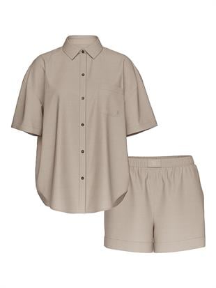 Modal Pamuklu Şortlu Pijama Takımı