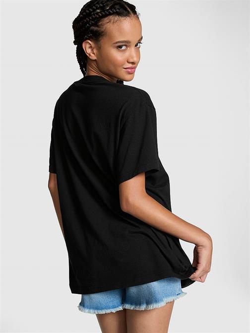 Oversize Kısa Kollu Kampüs Tişört