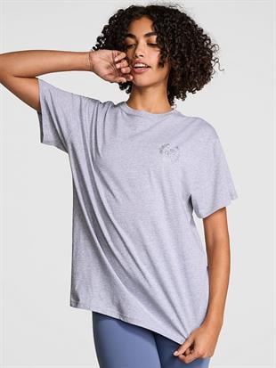 Oversize Kısa Kollu Kampüs Tişört